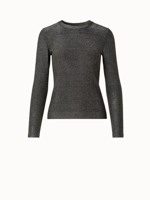 Pullover aus Seiden-Lurex-Stretch