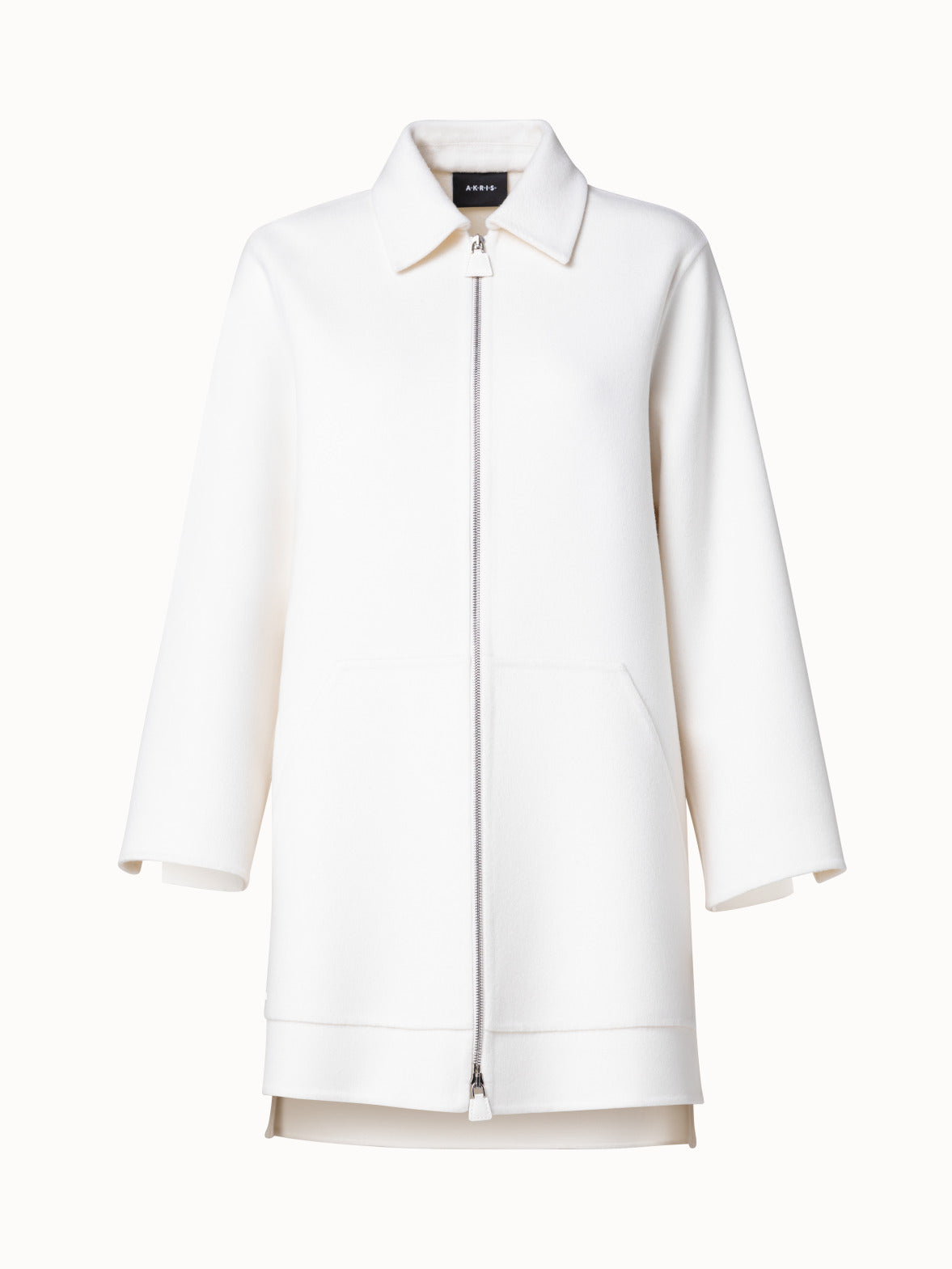 Cashmere Double-Face Short Coat - ecru - white