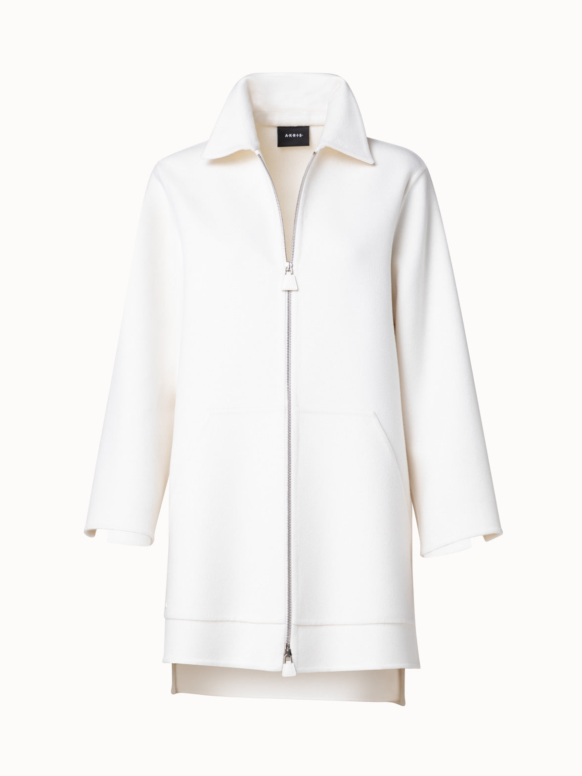 Cashmere Double-Face Short Coat - ecru - white