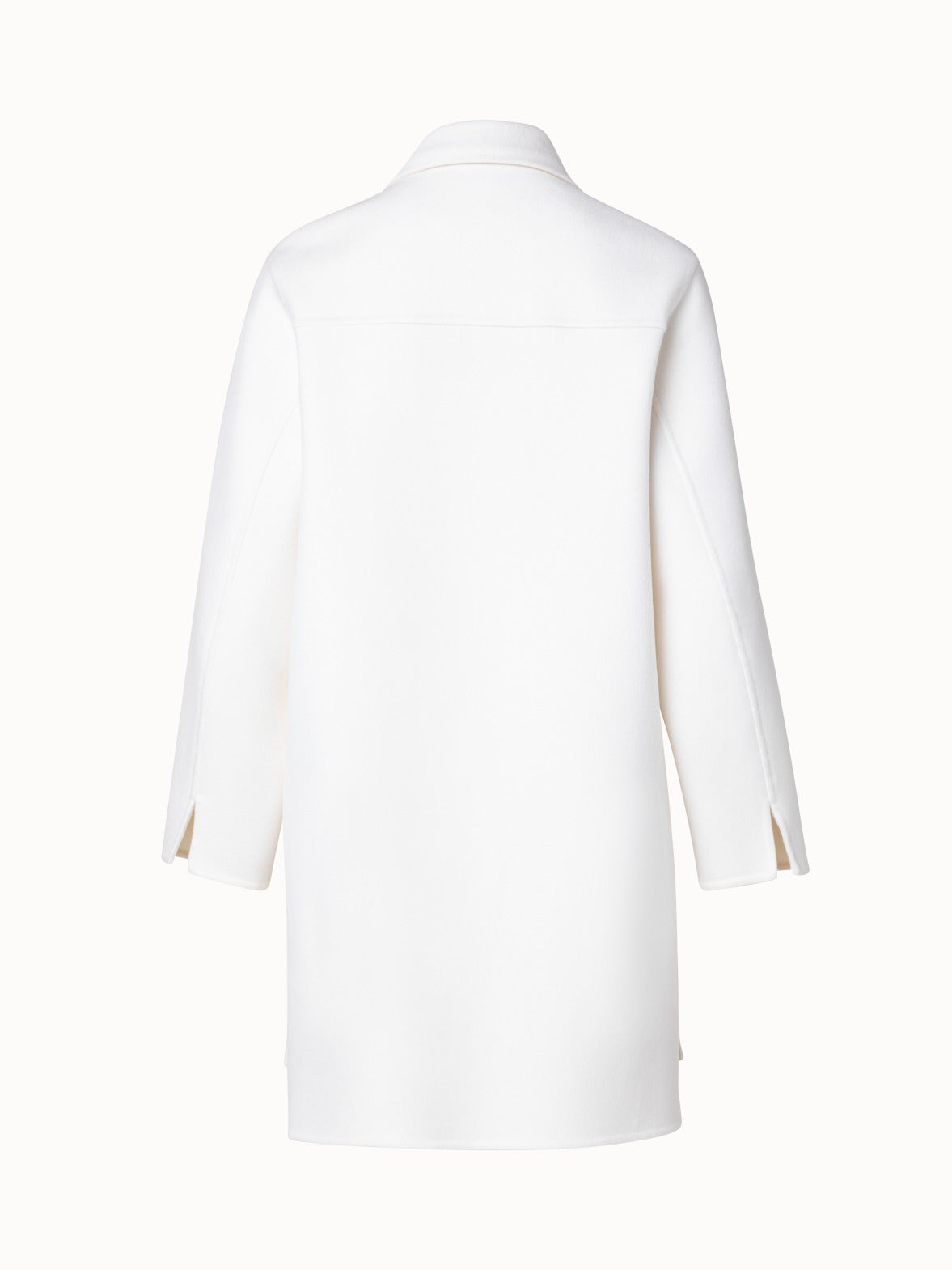 Cashmere Double-Face Short Coat - ecru - white