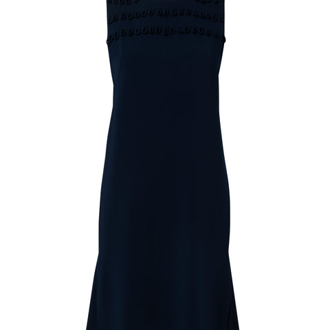 Shift Dress With 3d Tropical Leave Application