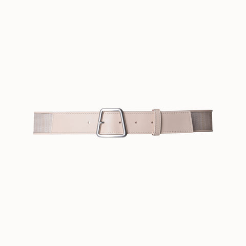 Leather and Horsehair Trapezoid Buckle Belt