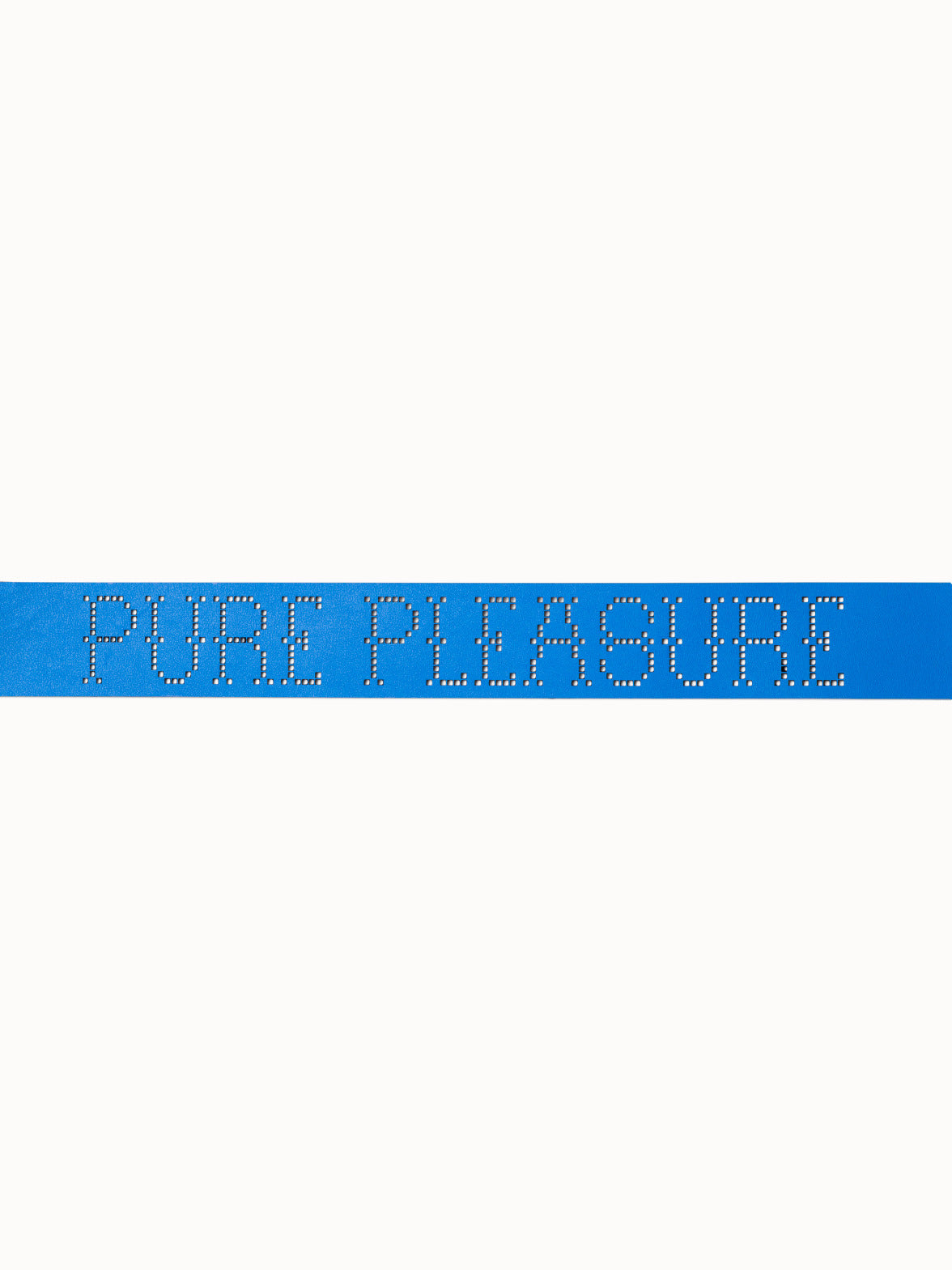 Leather Belt with Lasercut Lettering - blue