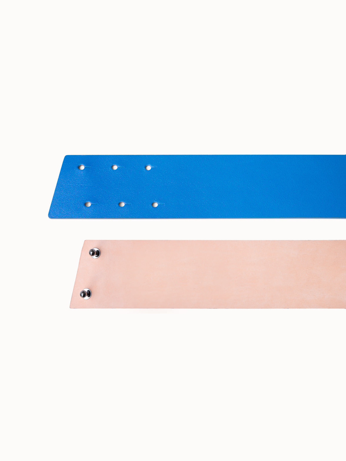 Leather Belt with Lasercut Lettering - blue