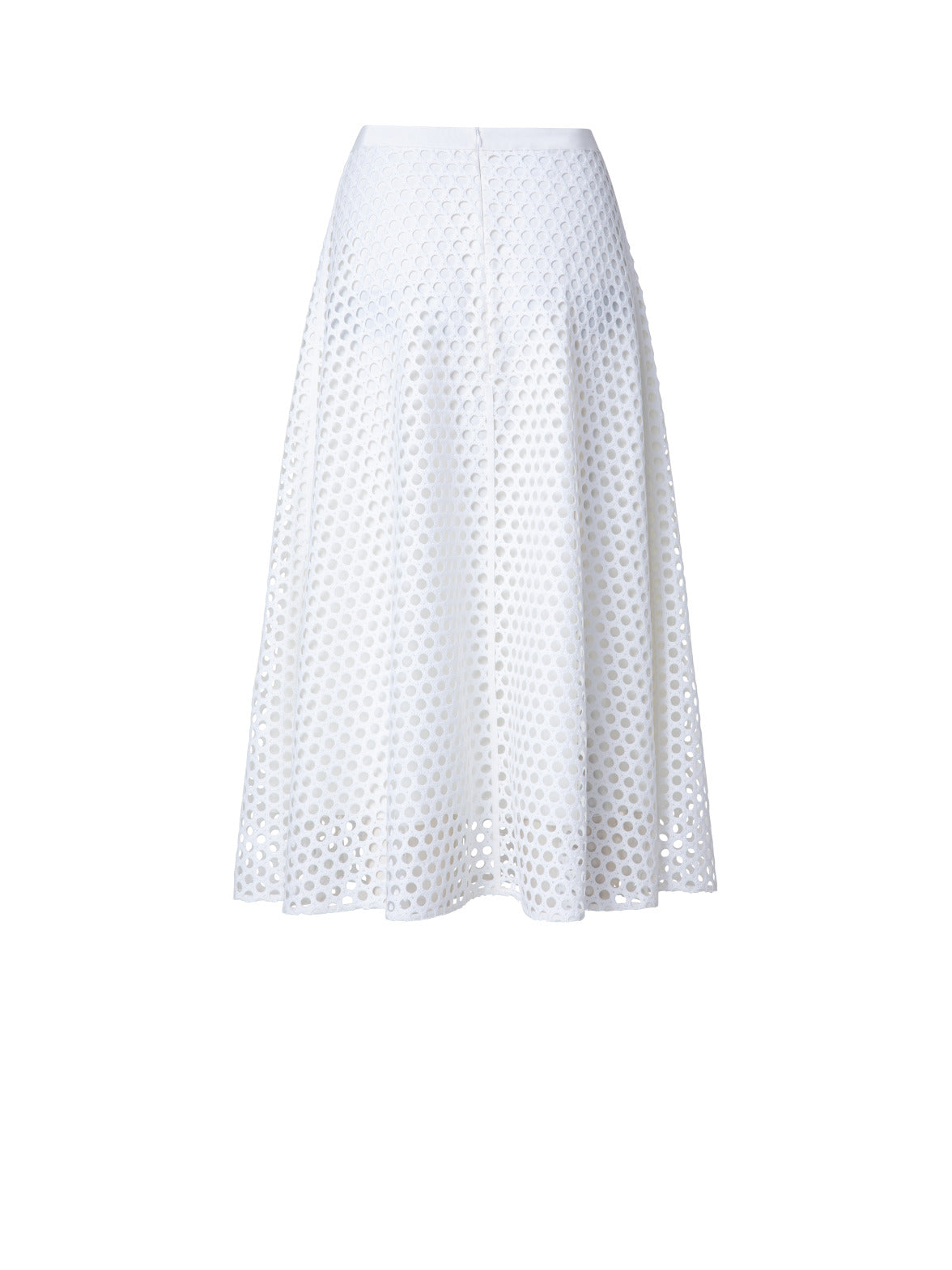Flared Midi Skirt In Mesh Techno Guipure