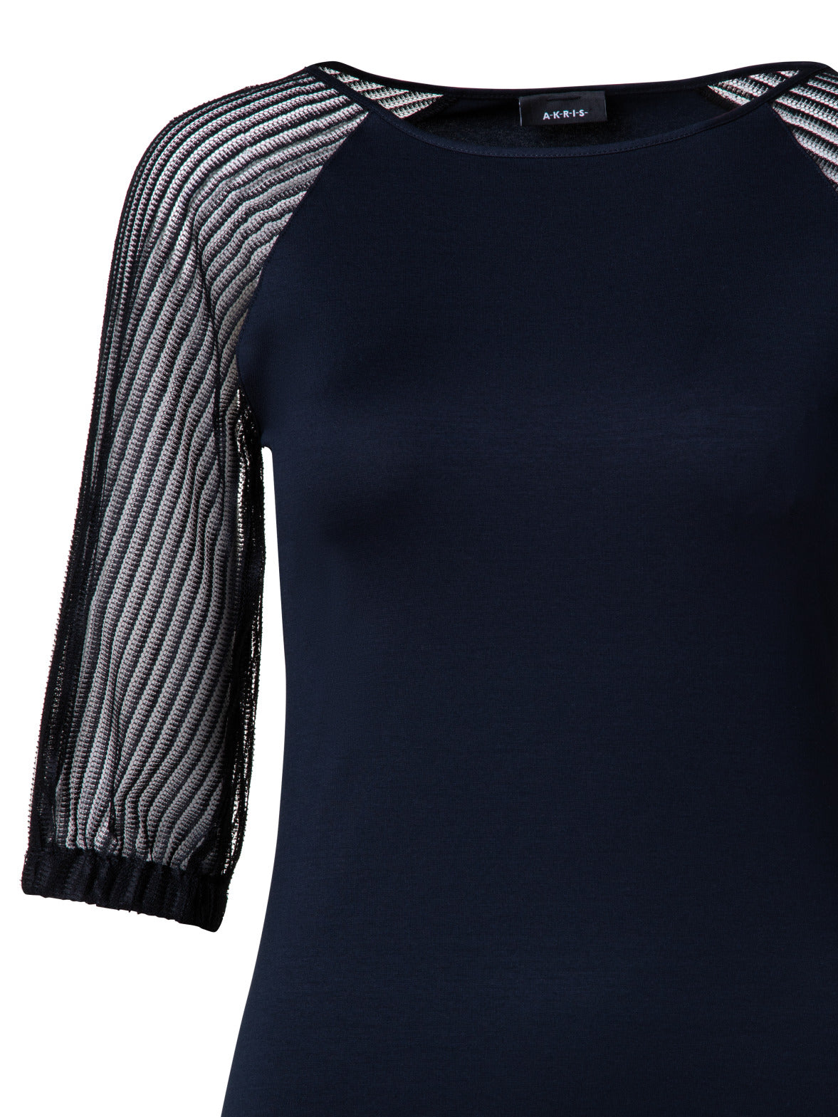 T-Shirt In Cotton Jersey With Stripes Lace Sleeve