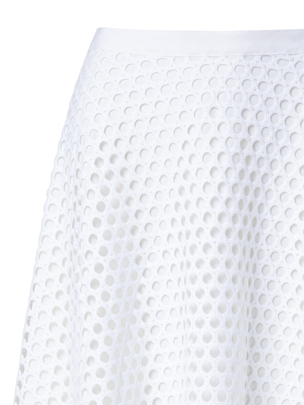 Flared Midi Skirt In Mesh Techno Guipure