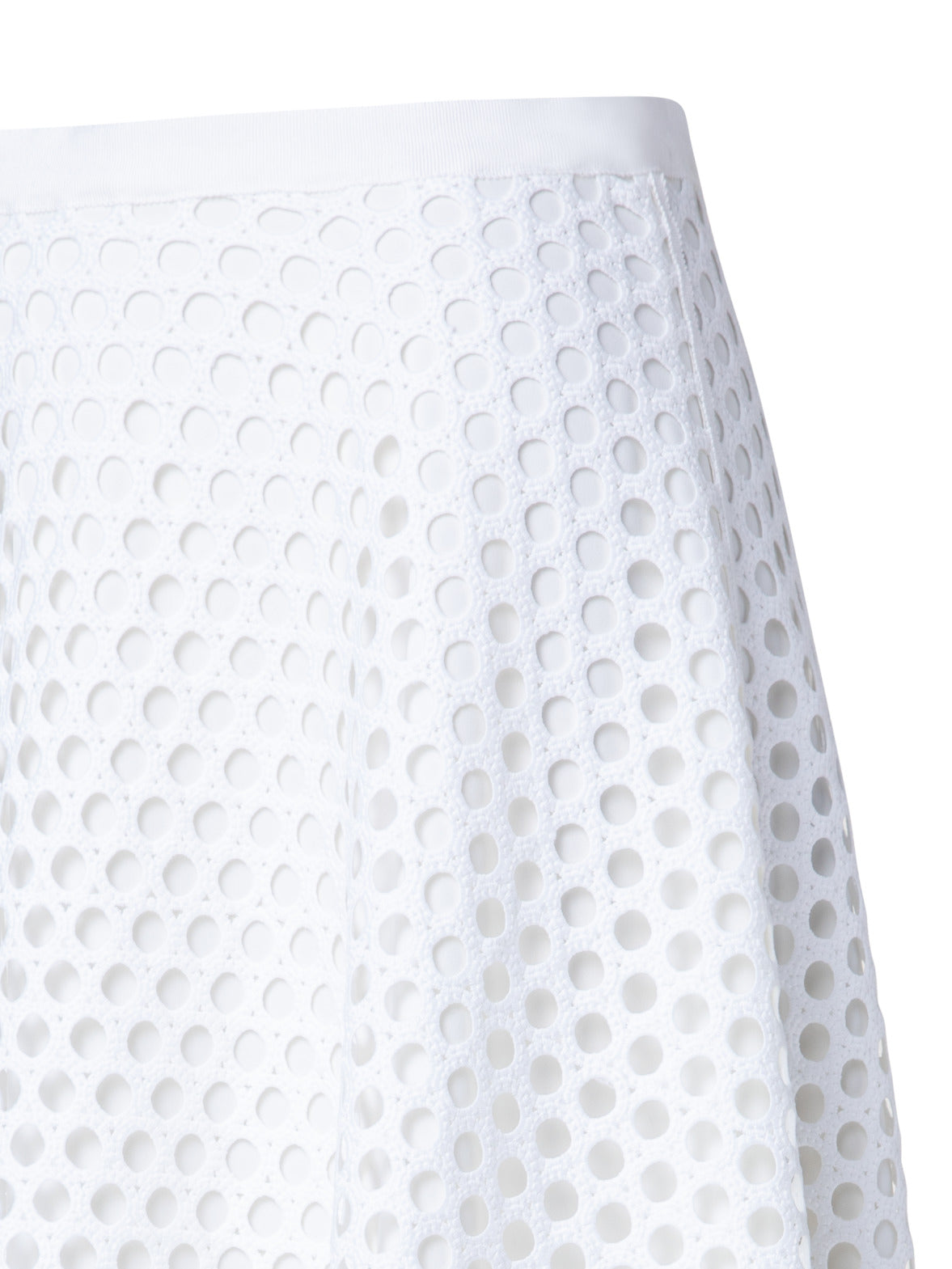 Flared Midi Skirt In Mesh Techno Guipure