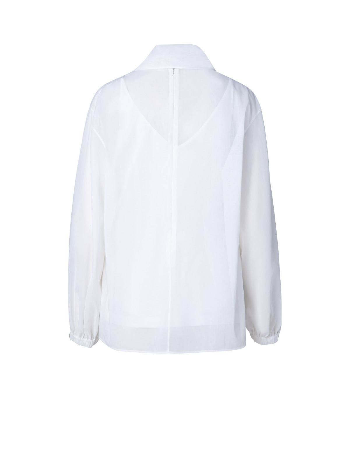 Cotton Voile Tunic Blouse With Bow