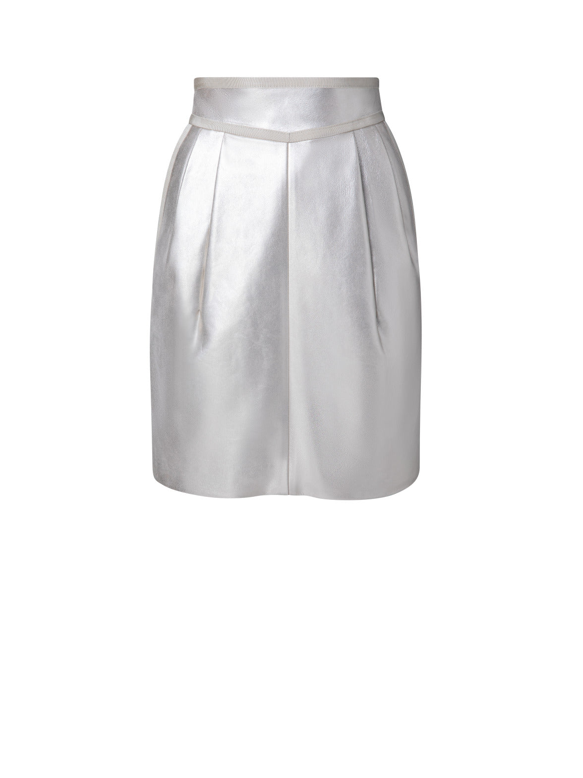 Pearlized Nappa Leather Short Skirt