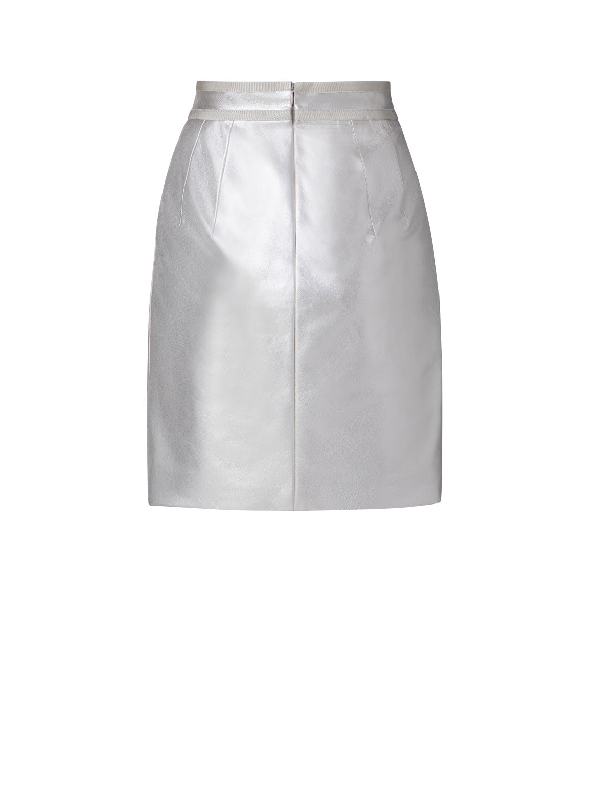 Pearlized Nappa Leather Short Skirt