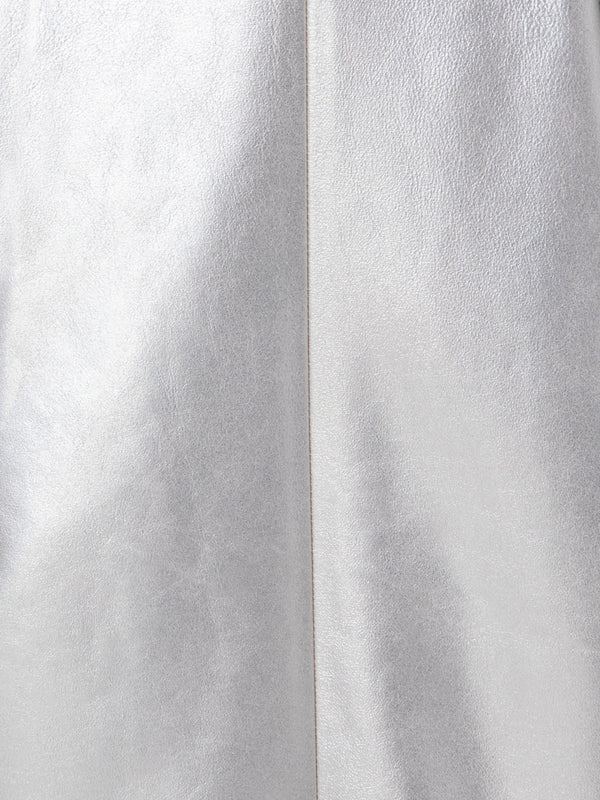 Pearlized Nappa Leather Short Skirt