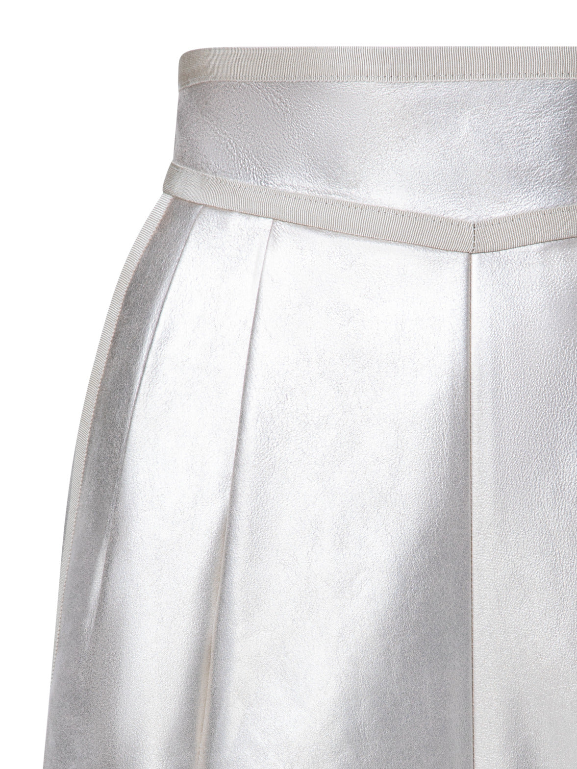 Pearlized Nappa Leather Short Skirt