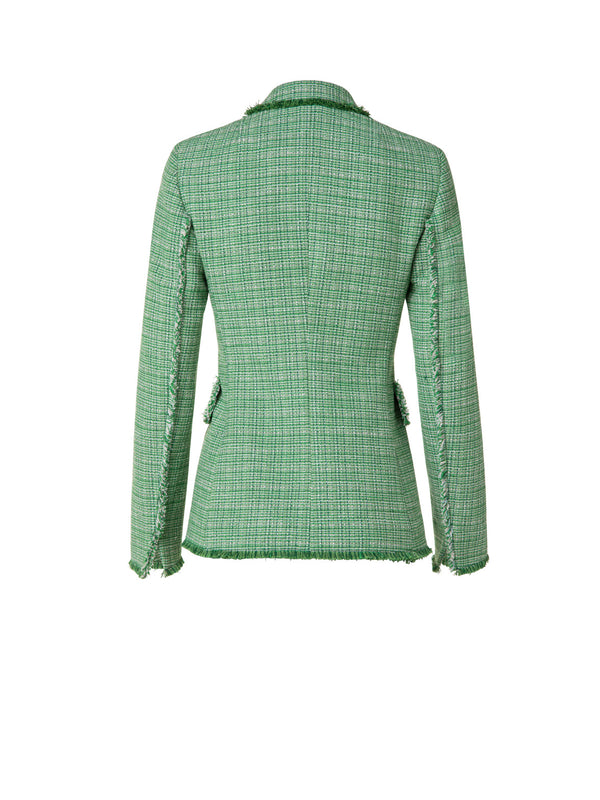 Fringed Cotton Linen Tweed Jacket