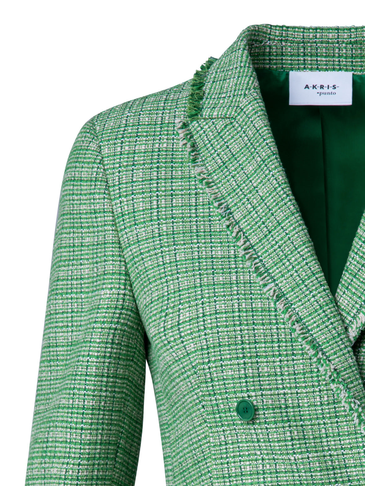 Fringed Cotton Linen Tweed Jacket