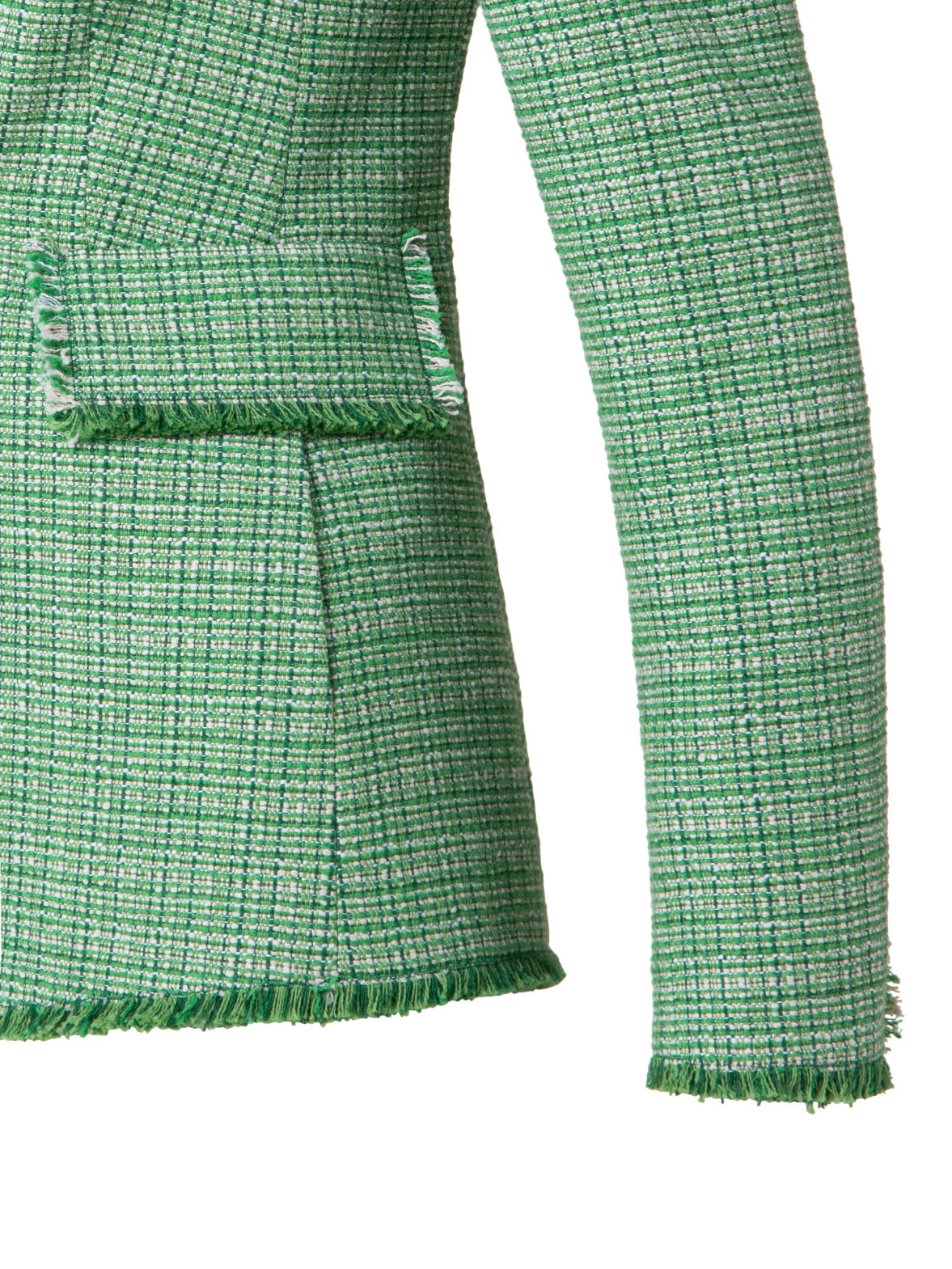 Fringed Cotton Linen Tweed Jacket