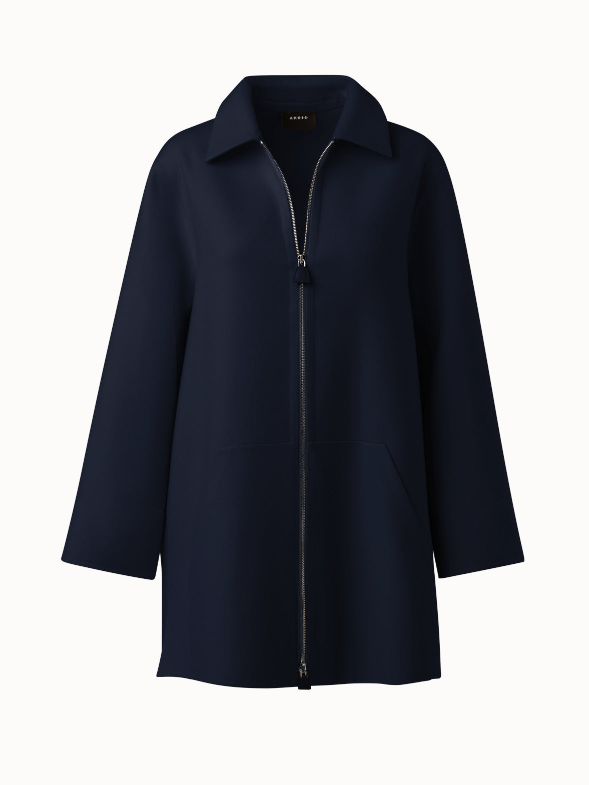 Cashmere Double-Face Short Coat - navy