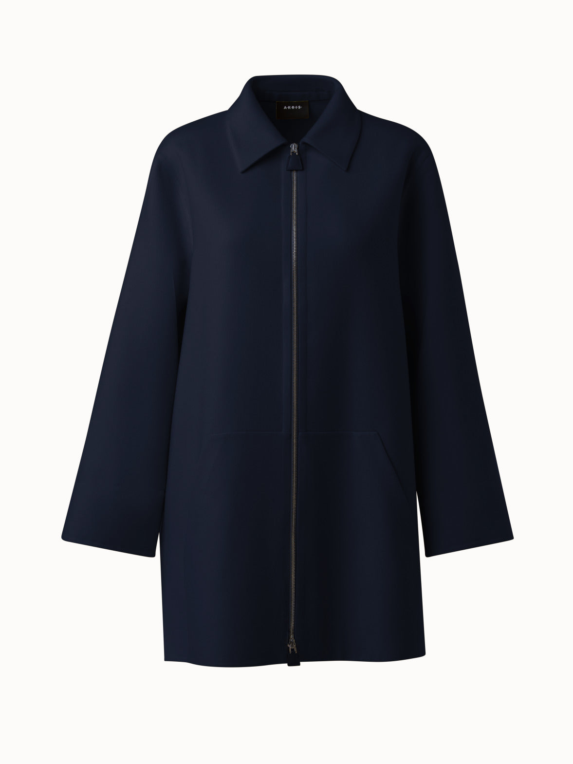 Cashmere Double-Face Short Coat - navy