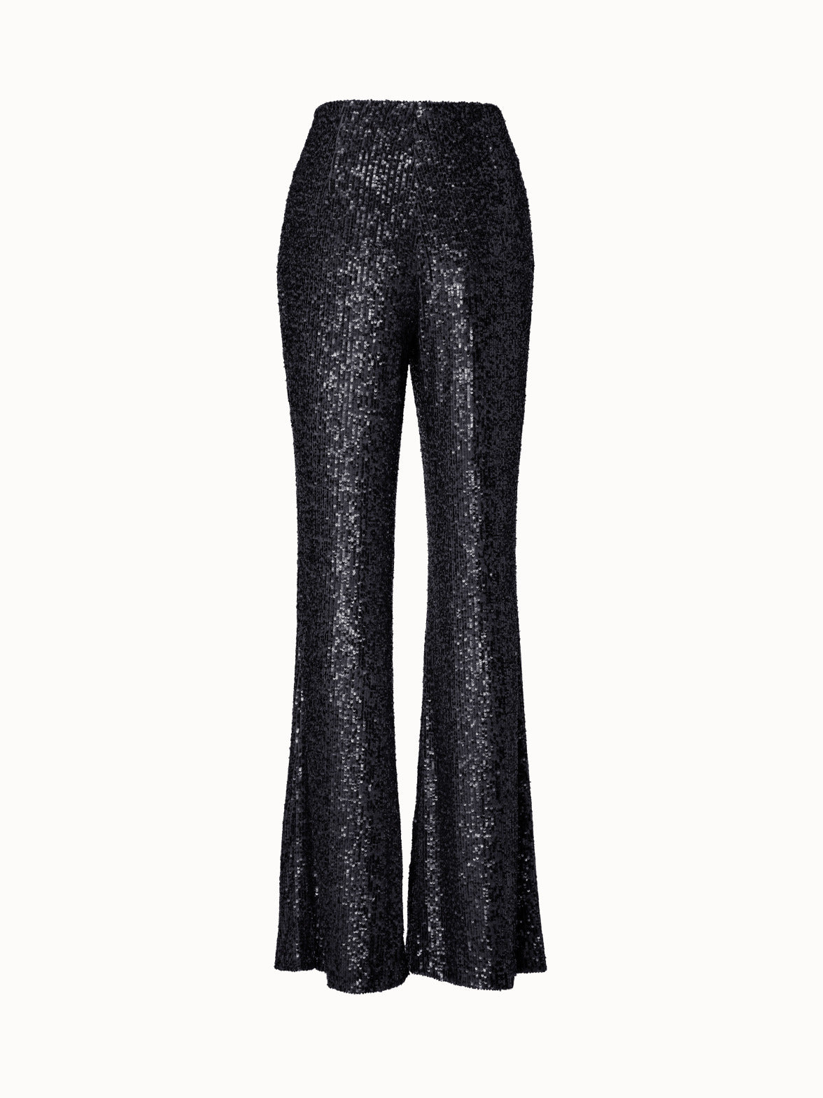 Sequins Bootcut Pants - black