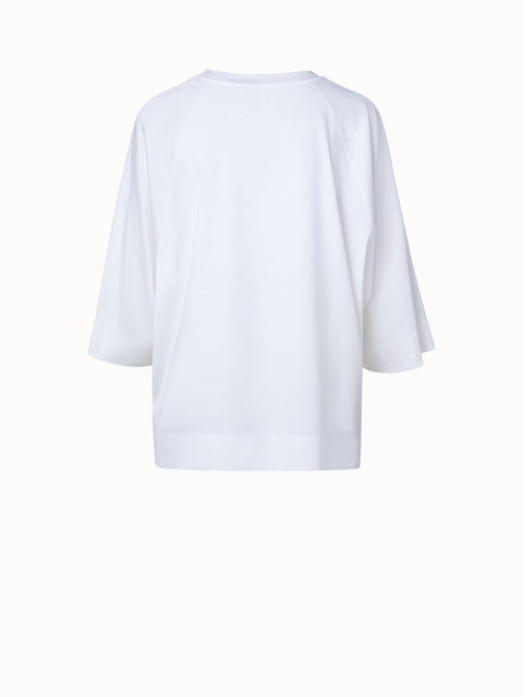 Oversized T-Shirt mit Croquis Stickerei