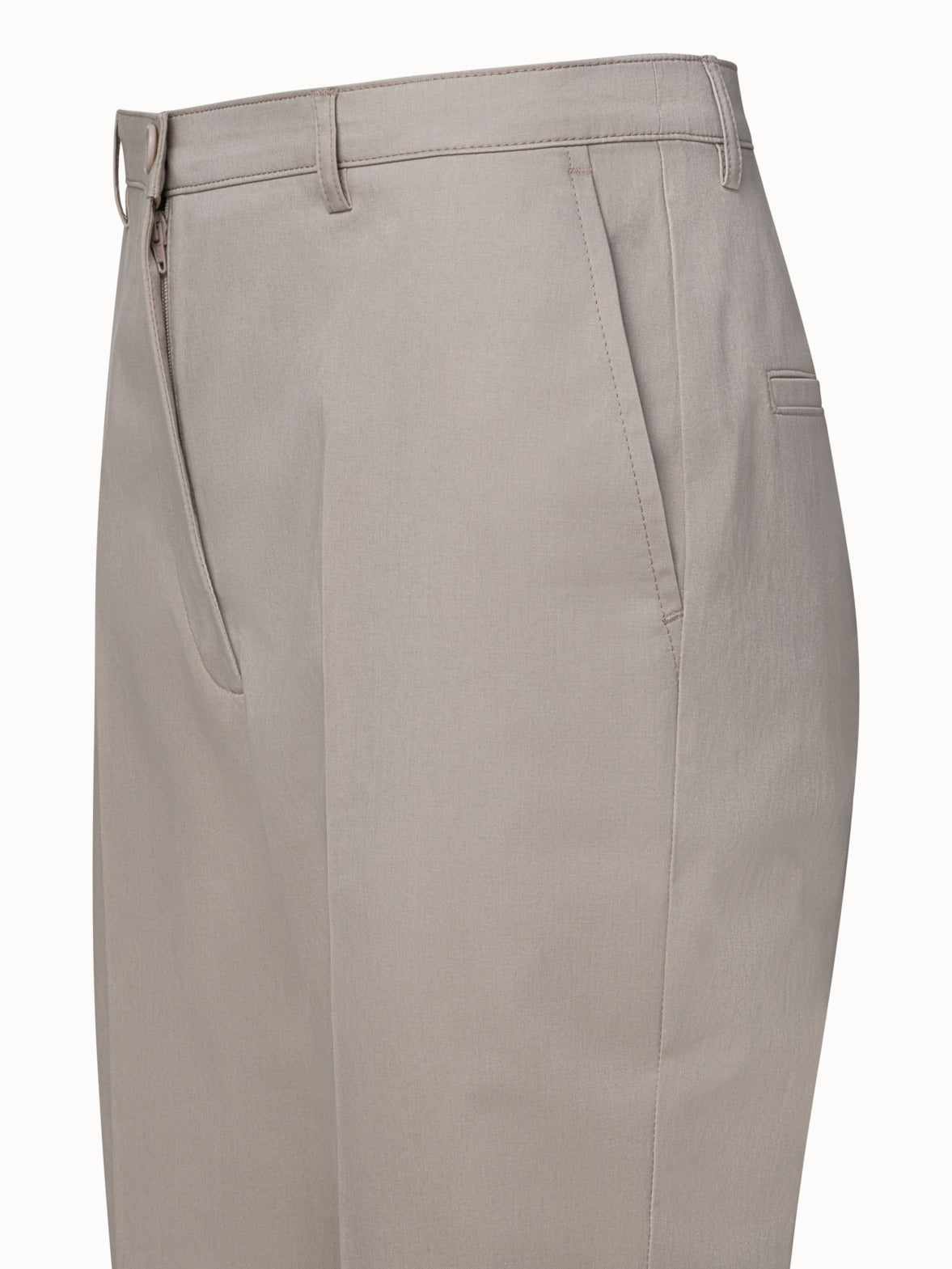 Freda Cotton Stretch Satin Cropped Tapered Pants - beige