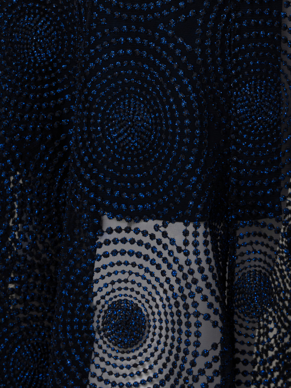 Metallic 3D Dot Embroidery Midi Dress - blue - navy