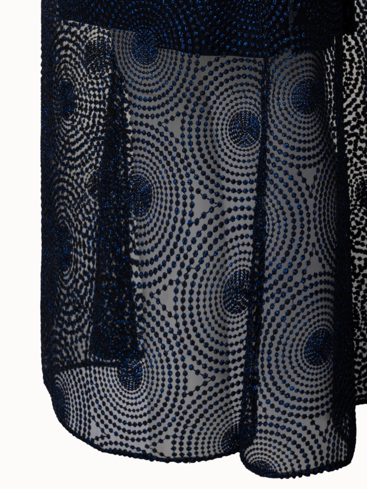 Metallic 3D Dot Embroidery Midi Dress - blue - navy