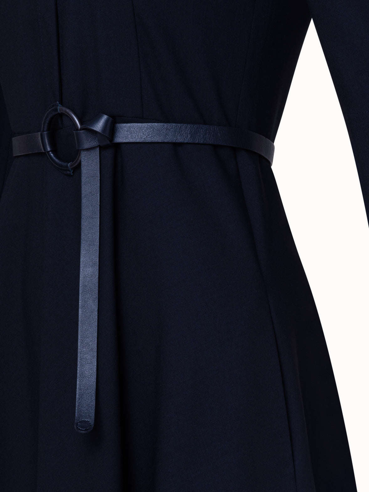 Wool Midi Dress - navy - blue