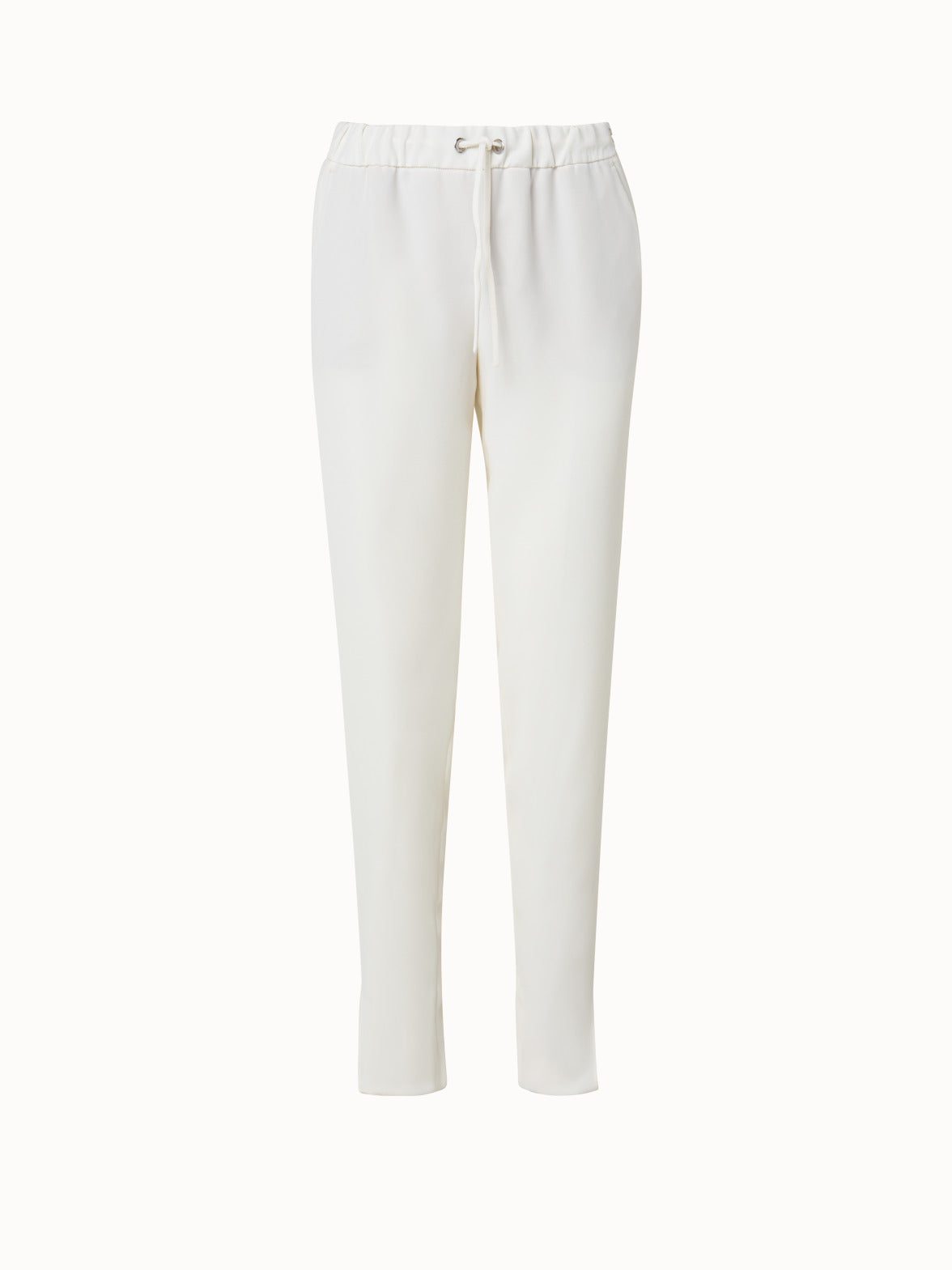 Mike Crêpe Tapered Pants - ecru - white