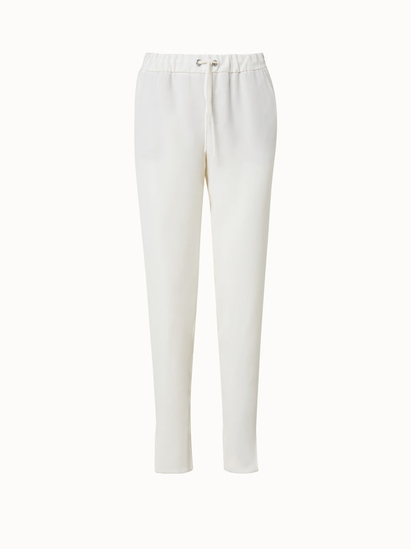 Mike Crêpe Tapered Pants - ecru - white