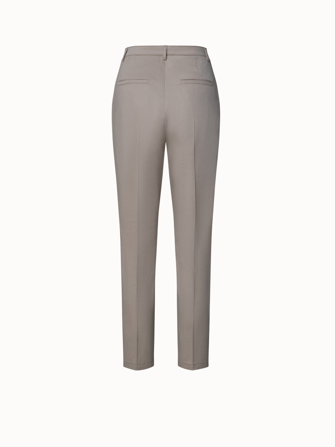 Freda Cotton Stretch Satin Cropped Tapered Pants - beige