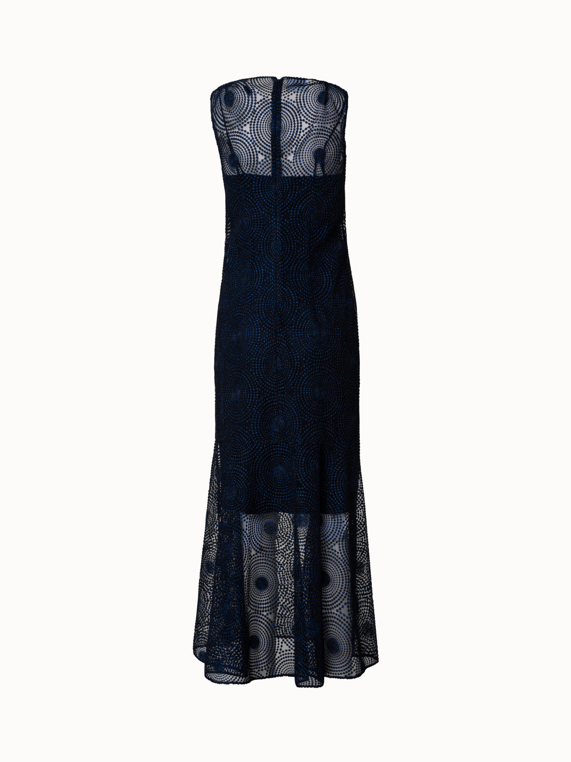 Metallic 3D Dot Embroidery Midi Dress - blue - navy