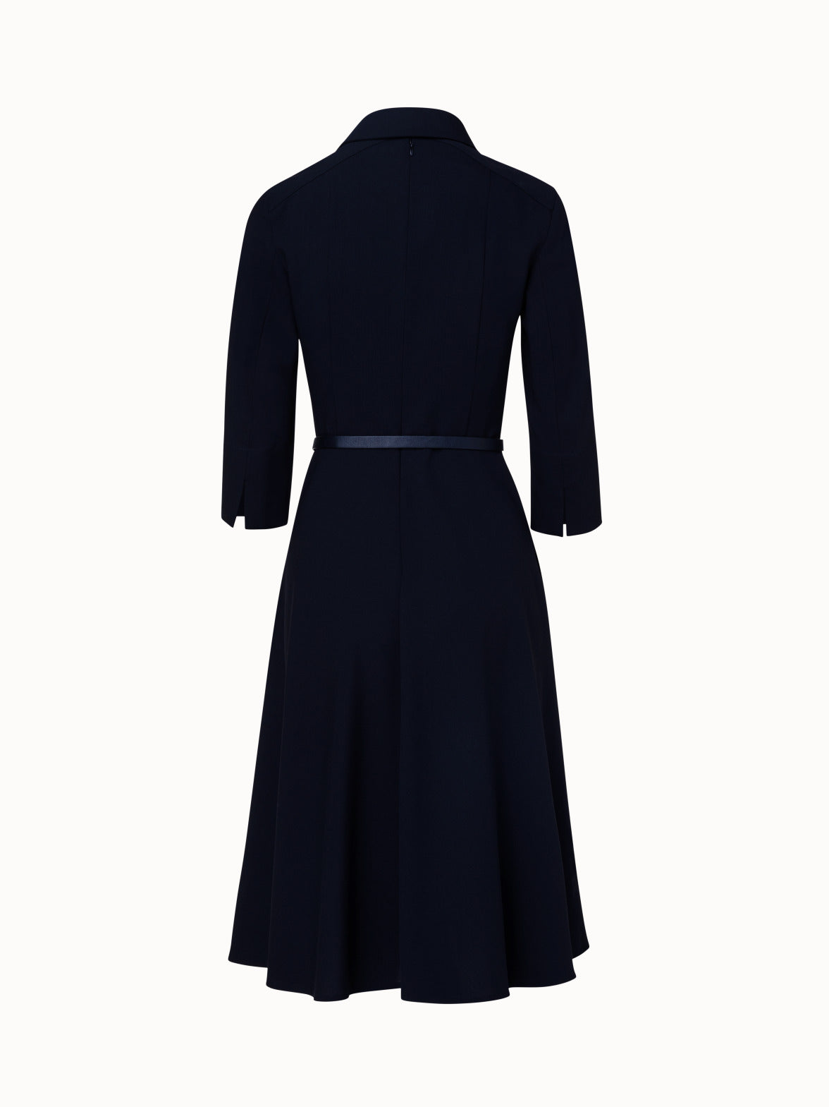 Wool Midi Dress - navy - blue