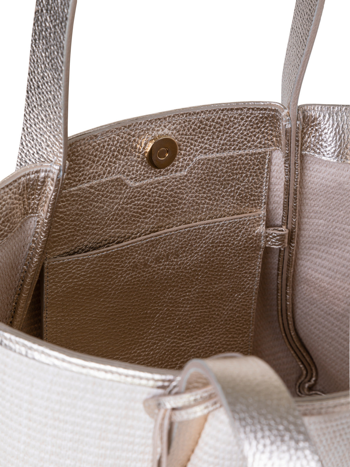 Alex Tote Bag in Raffia and Leather - silver - ecru