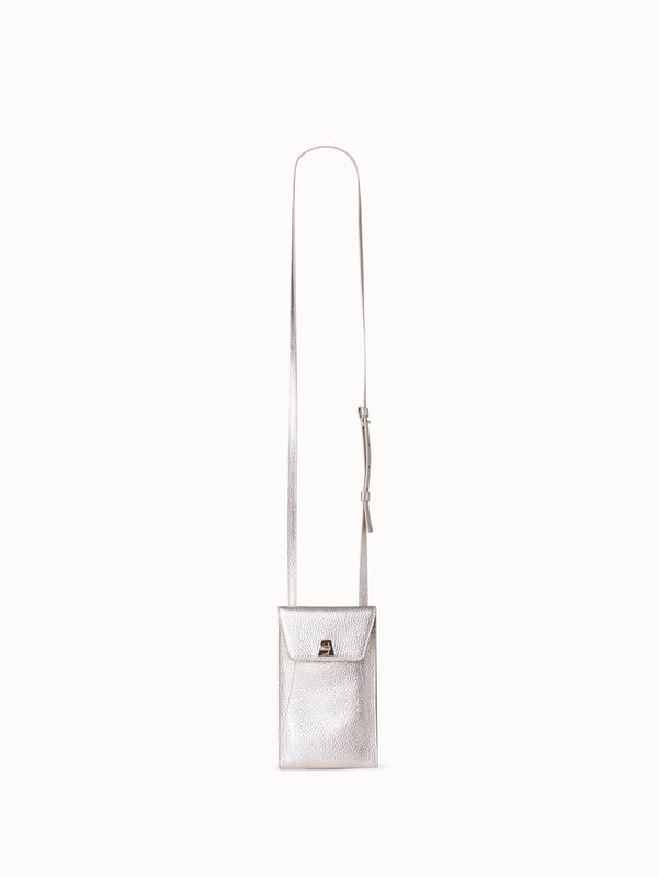 "Anouk Smartphone Tasche aus Leder " - Beige - Grau