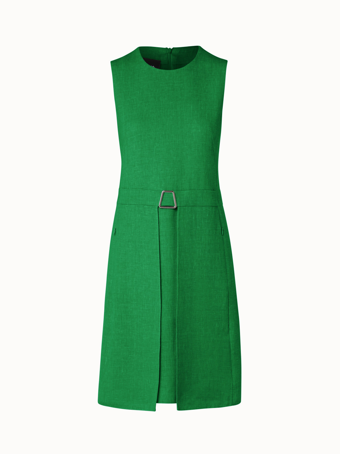Linen Wool Double-Face Sheath Dress - green