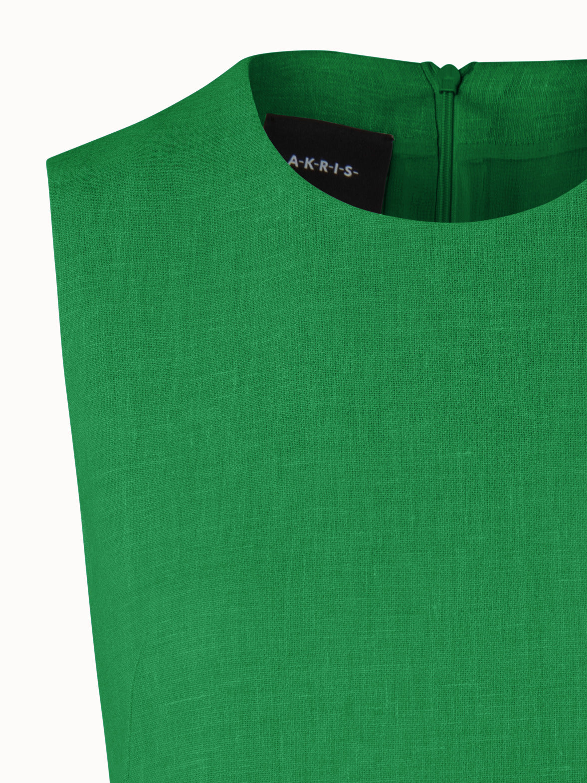 Linen Wool Double-Face Sheath Dress - green