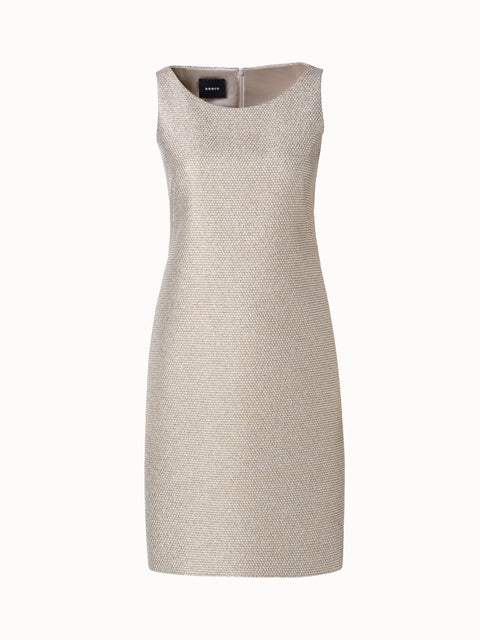 Sheath Dress aus strukturiertem Metallic-Techno-Gewebe