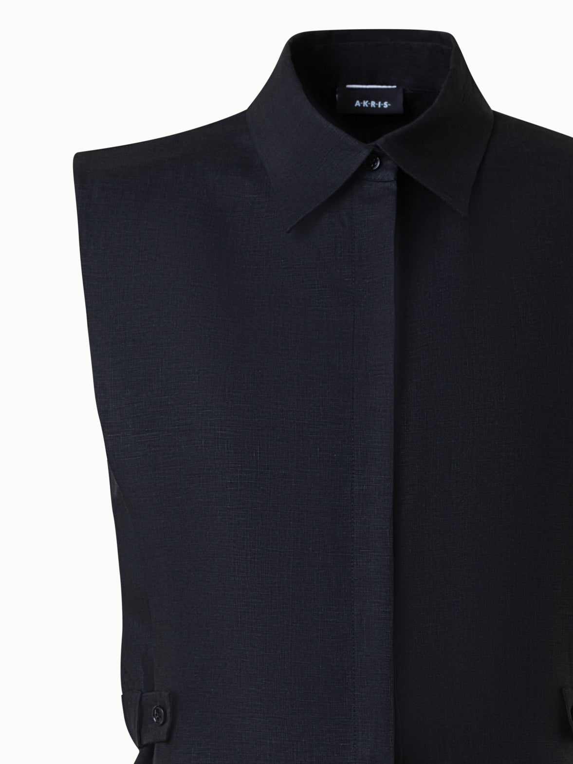 Linen Voile Blouse - black