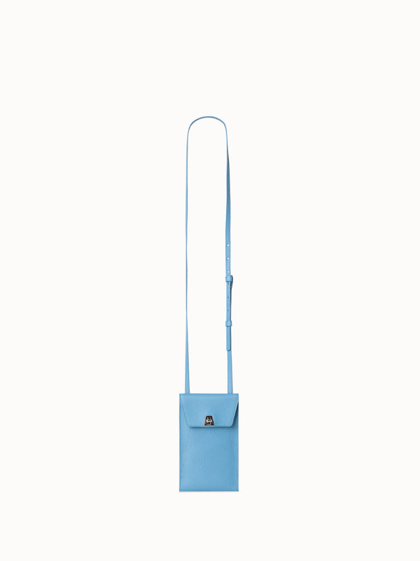 Anouk Phone Pouch in Leather - blue