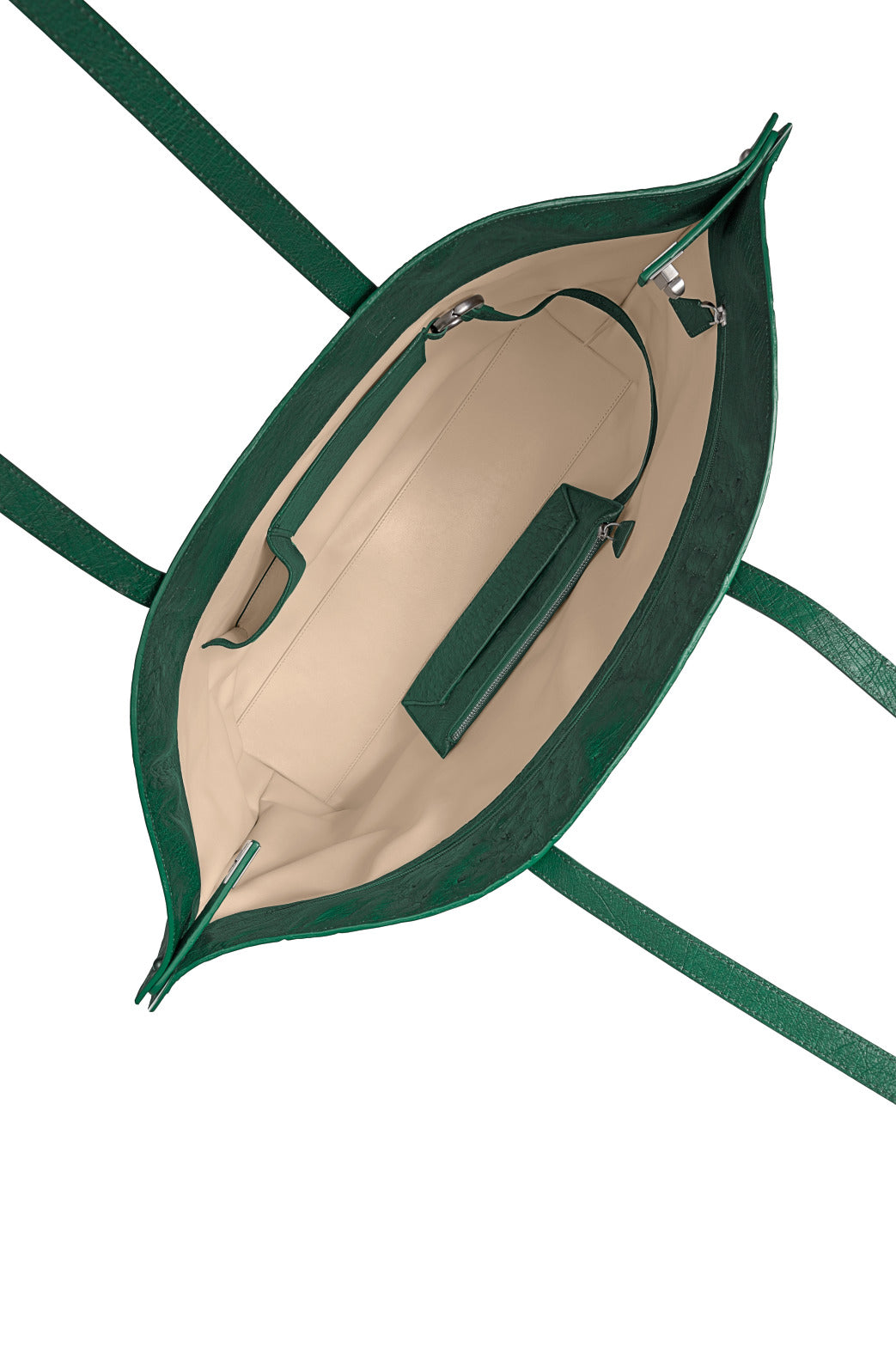 Medium Ai Shoulder Bag In Ostrich Leather - green