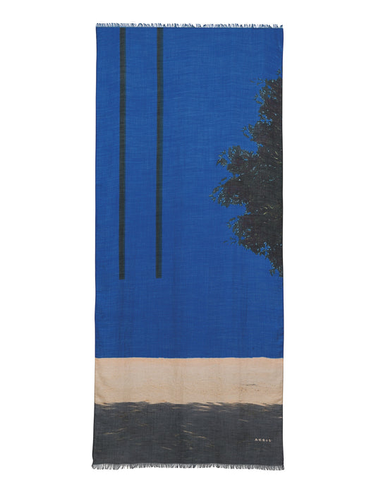 Schal mit Muro-Print - Blau