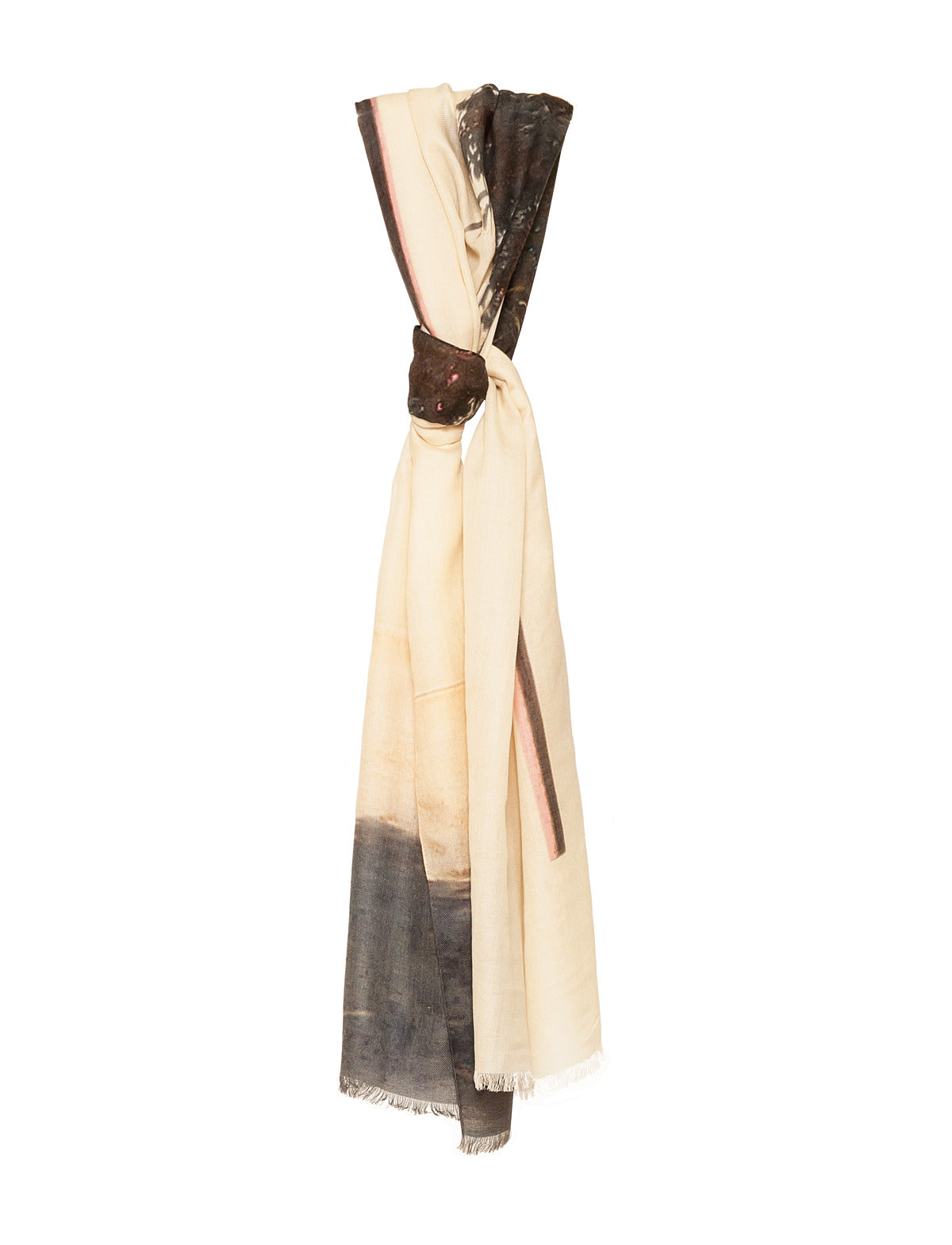 Schal mit Muro-Print - Beige - Schwarz - Rosa