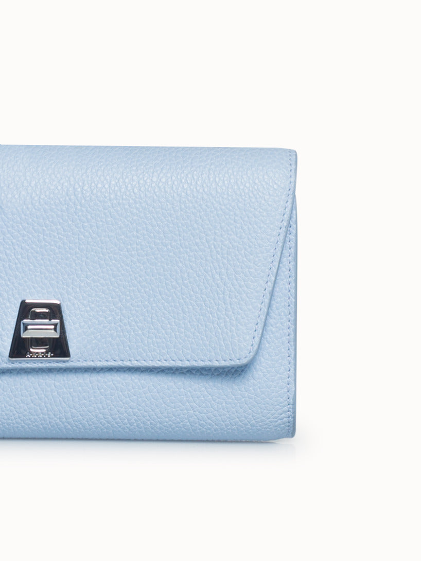 Gürteltasche und Clutch aus Kalbsleder mit abnehmbarem Gürtel - Blau