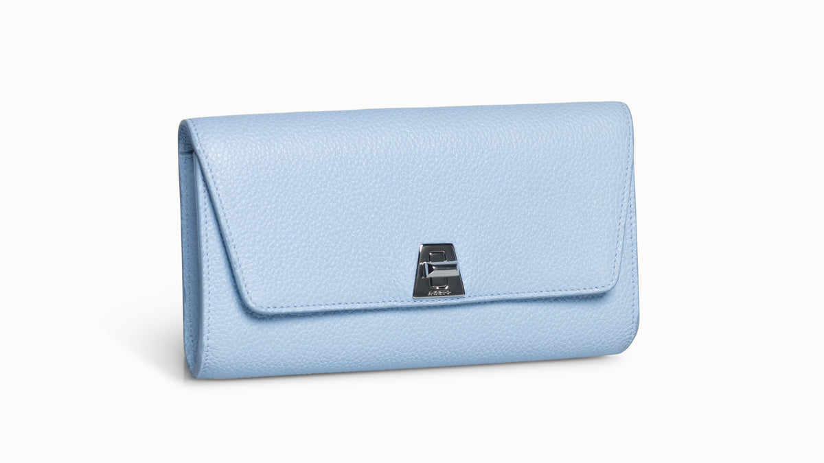 Gürteltasche und Clutch aus Kalbsleder mit abnehmbarem Gürtel - Blau