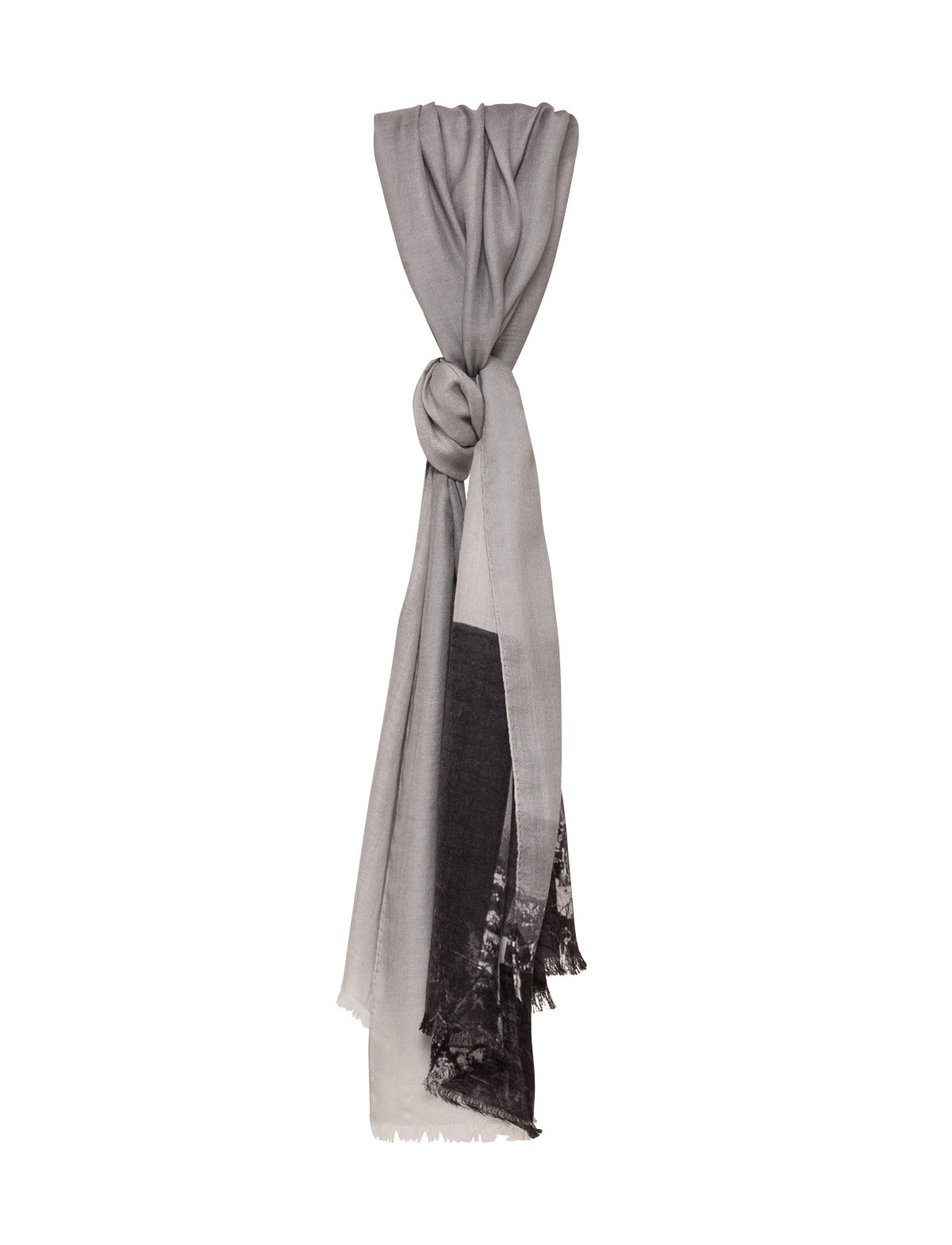 Schal mit Barragan-Towers-Print - Schwarz - Ecru - Grau - Weiss