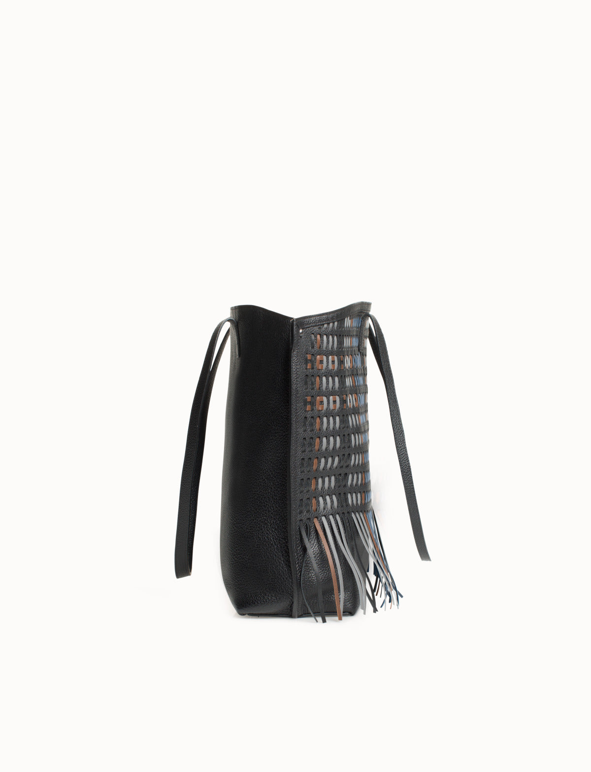 Mittelgrosse Schultertasche mit Fransen - Bunt
