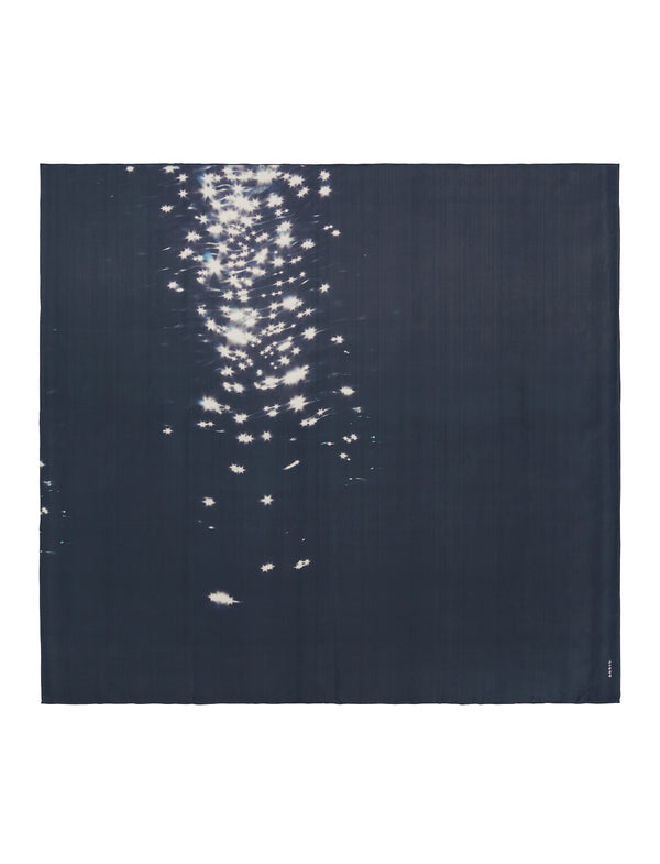 Schal mit Reflektions-Print - Schwarz - Weiss - Ecru - Dunkelblau