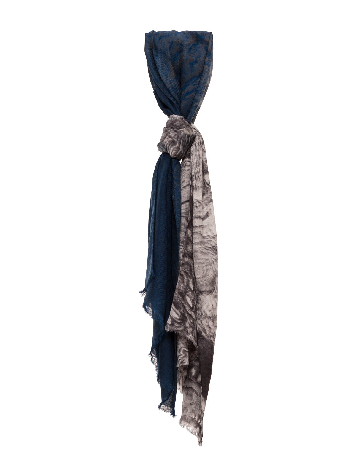Schal mit Mars-Print - Schwarz - Blau - Grau - Dunkelblau