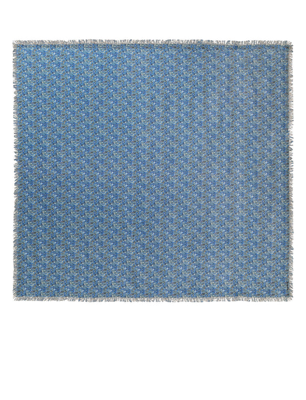 Schal mit Chefchaouen-Print - Dunkelblau - Weiss - Grau - Blau